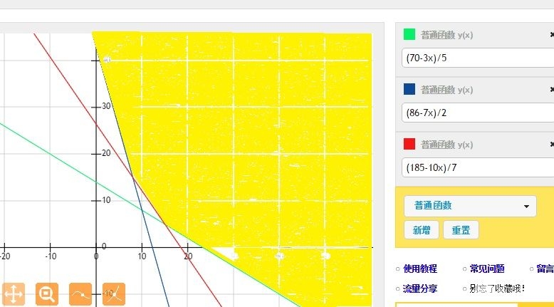 黄色区域的所有部分都满足