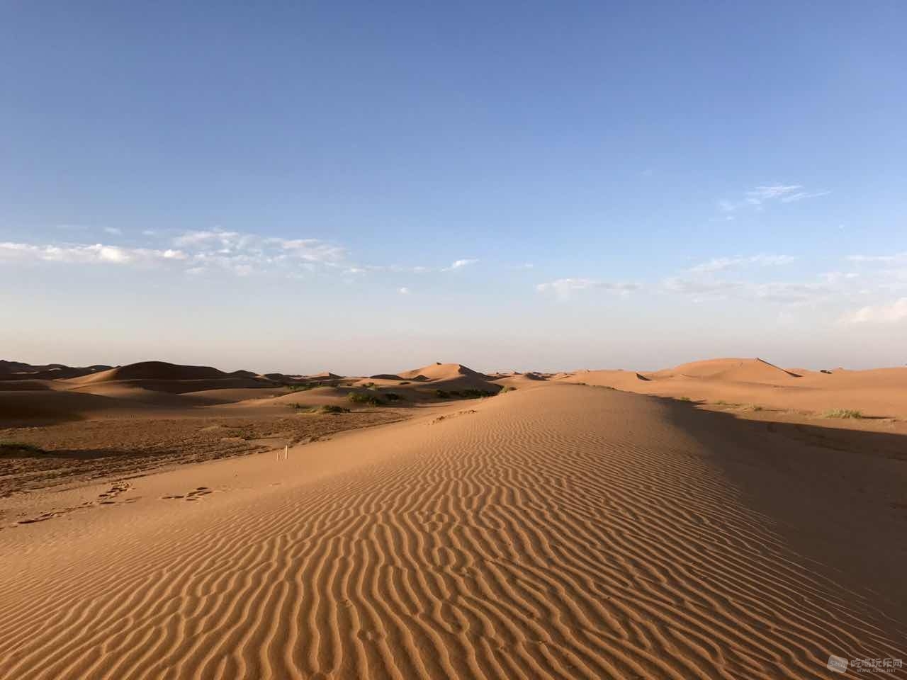 阳光下的小沙丘，深入沙漠可能更壮观，但这次忘记带无人机来，明年再去看看