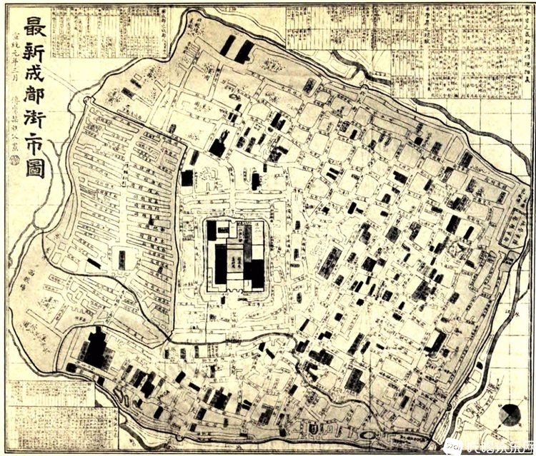 宣统元年（1909年）出版的成都城区地图.jpg